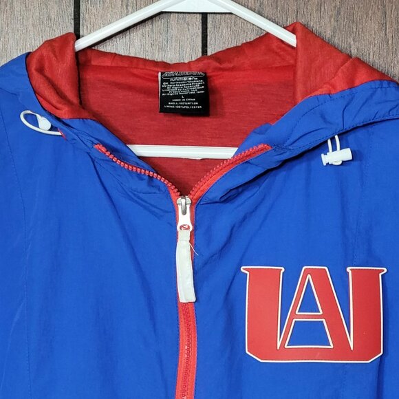 MY HERO ACADEMIA UA High ANORAK Unisex JACKET Large -Blue red lined windbreaker - Picture 4 of 13